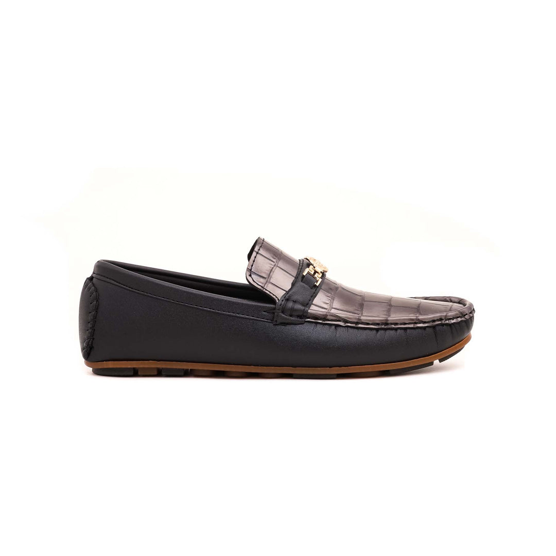 Boys Grey Formal Moccasin KD0375