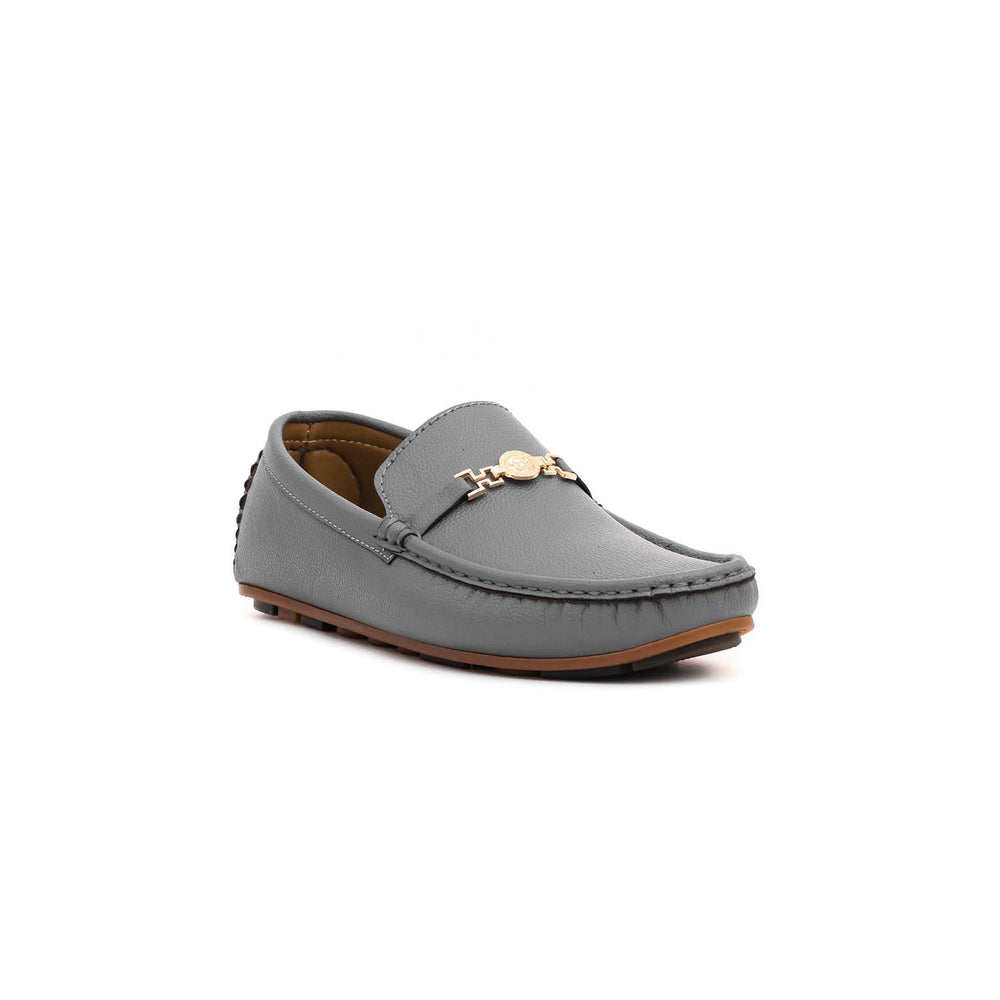 Boys Grey Formal Moccasin KD0382