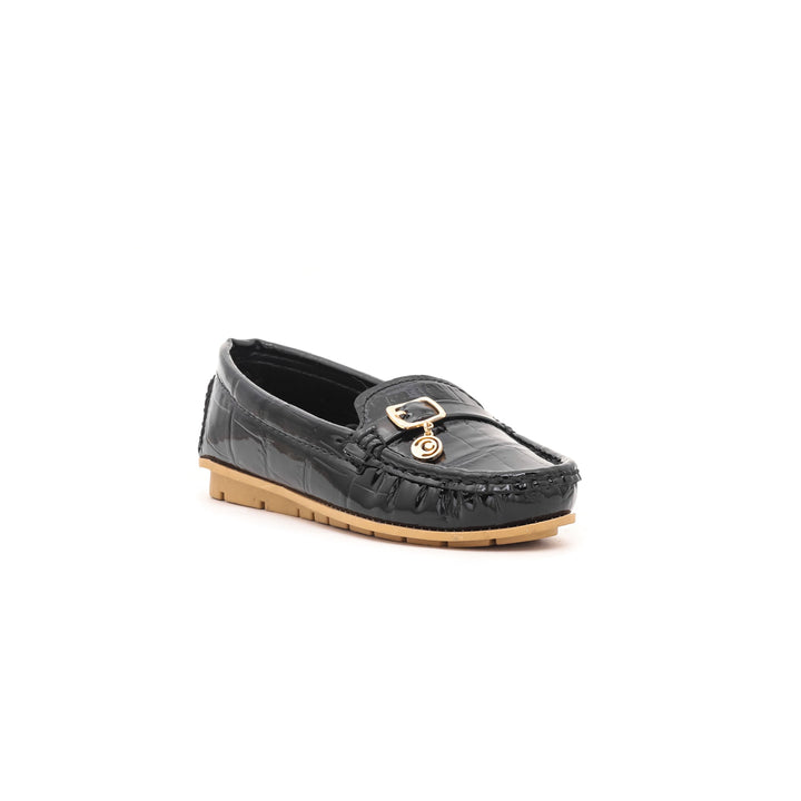 Girls Black Formal Moccasin KD0383