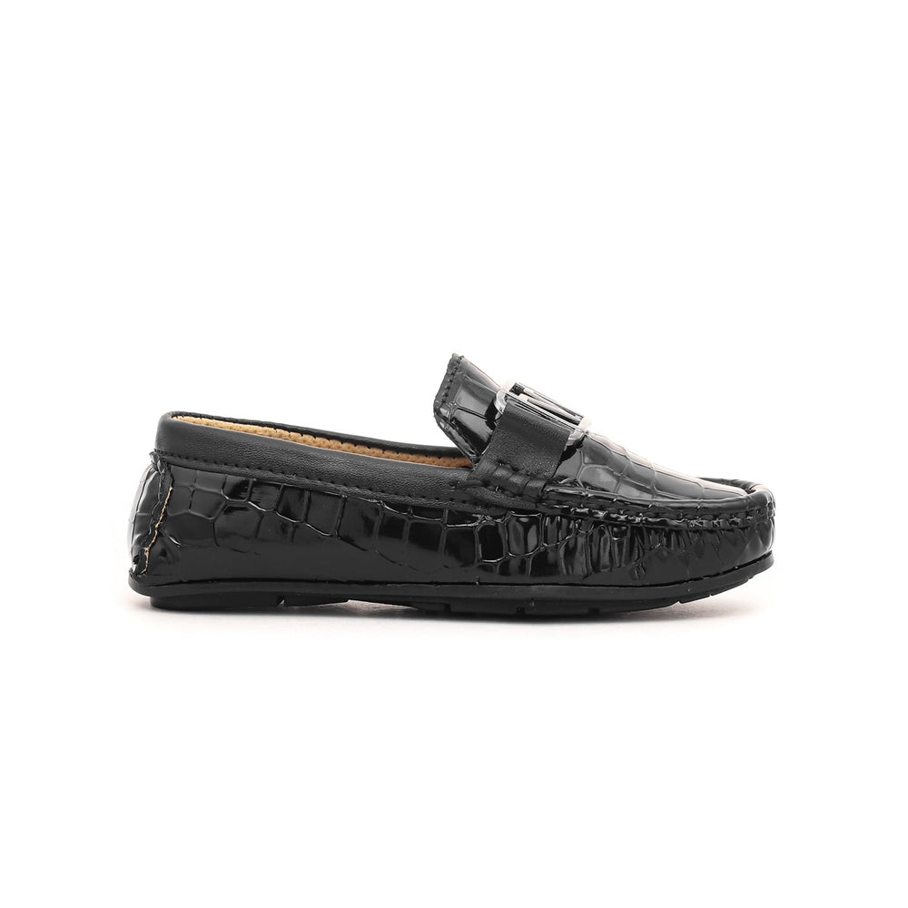 Boys Black Formal Moccasins KD0642