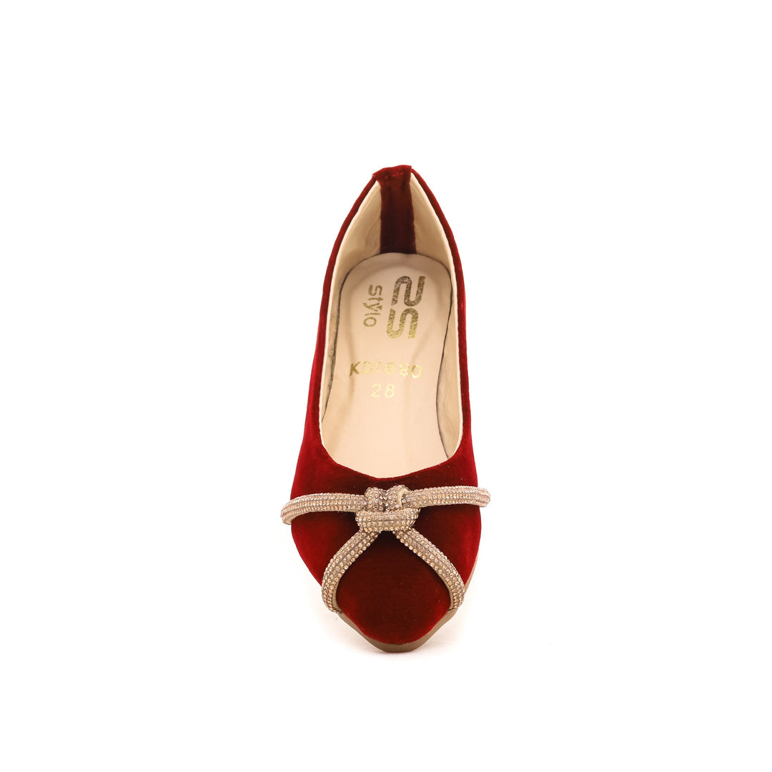 Girls Maroon Formal Pumps KD0680