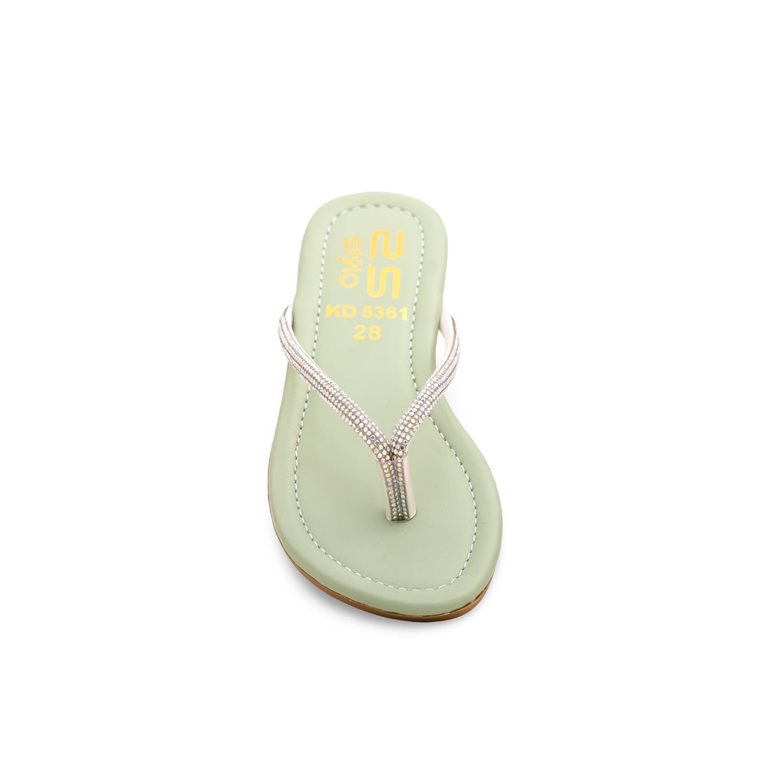 Girls Aqua Green Formal Slipper KD5361