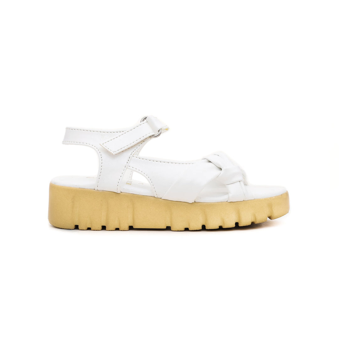 Girls White Formal Sandal KD7692