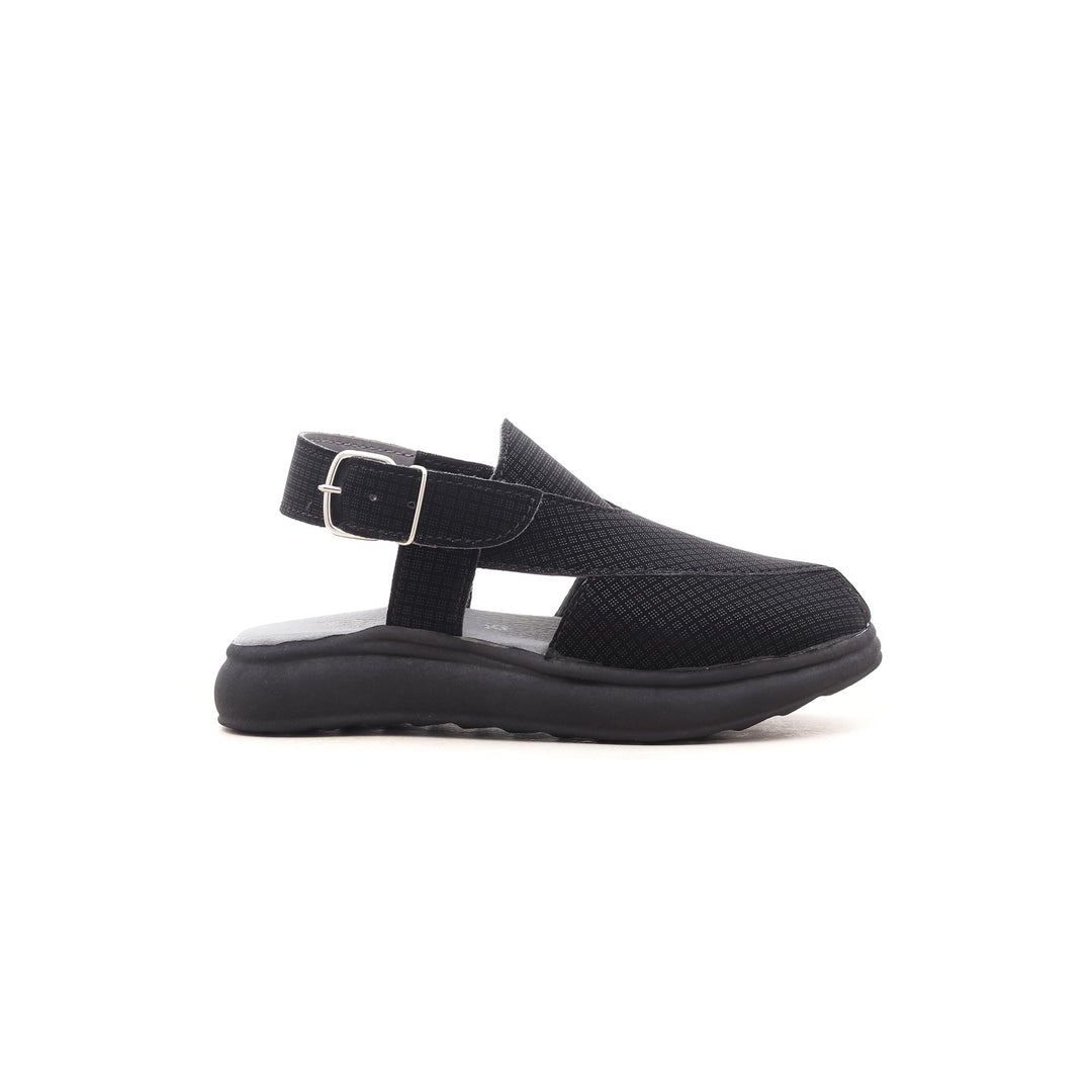 Boys Black Peshawari Chappal KD9302