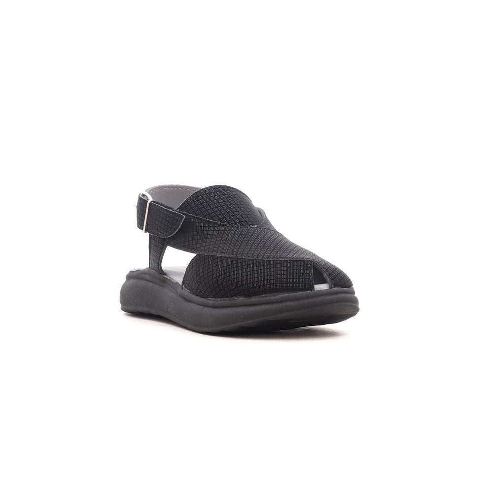 Boys Black Peshawari Chappal KD9302