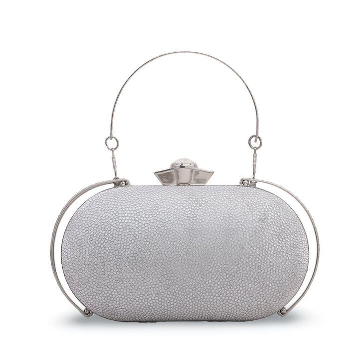 Silver Fancy Clutch P15071