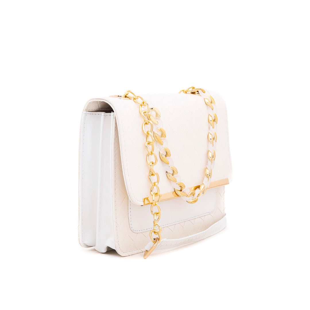 White Formal Shoulder Bag P54306