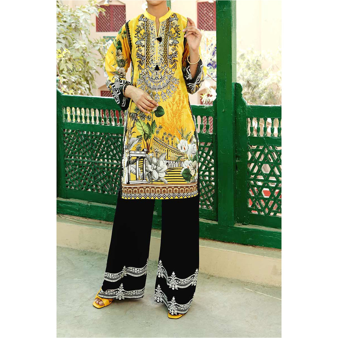 Unstitched Digital Printed Lawn Shirt PE1439