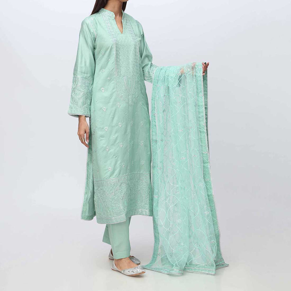 3PC- Embellished Khadi Net Suit PF3015