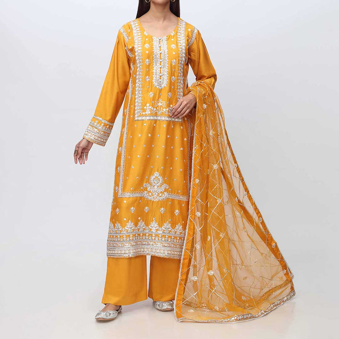 3PC- Embellished Viscose Suit PF3020