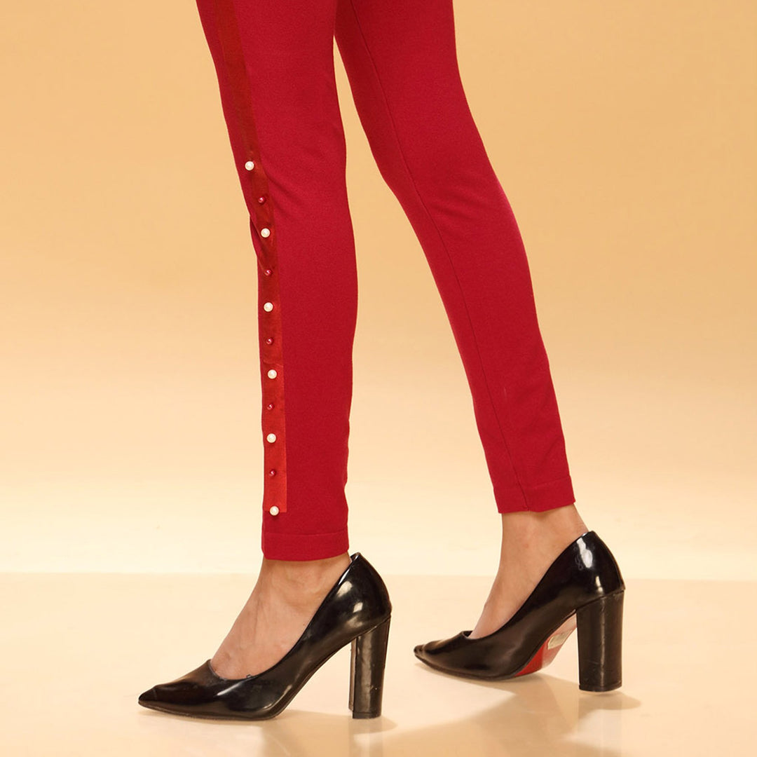 Maroon Color Plain Tights PN2062