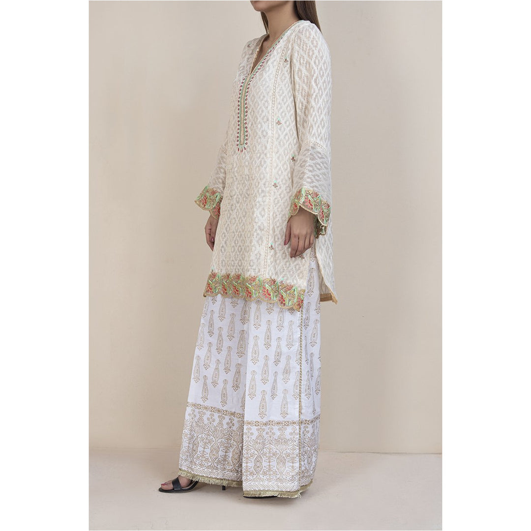 Embellished Net Zari Shirt PS1042