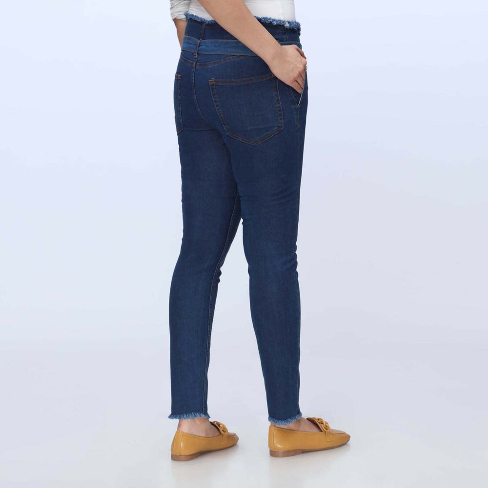 Blue Belted Denim Pant PS1541