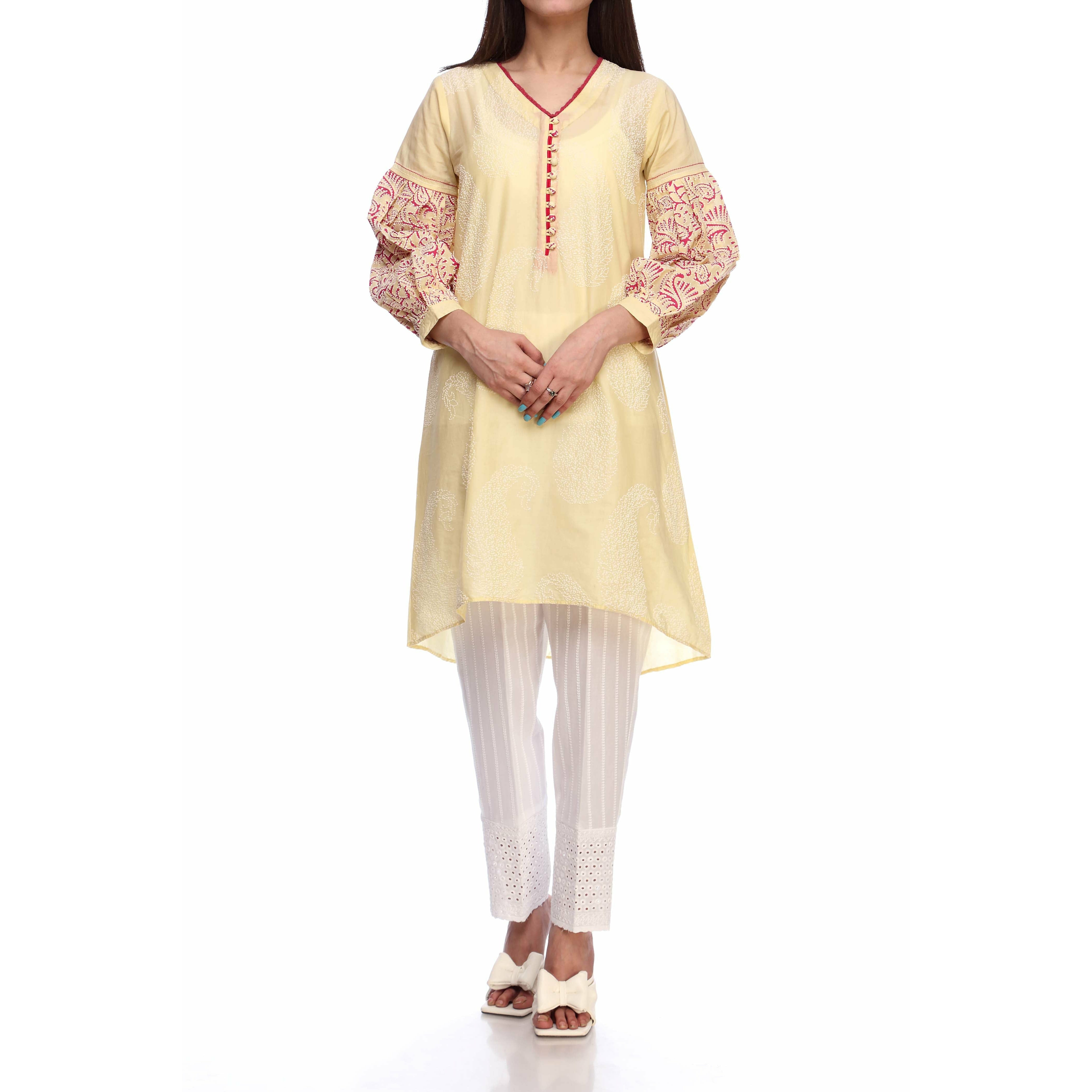 Yellow Color Lawn Shirt PS2167