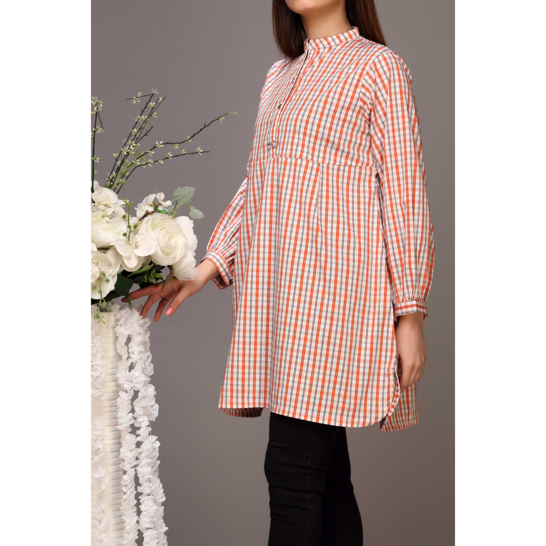 Orange Color Cotton Shirt PS2174