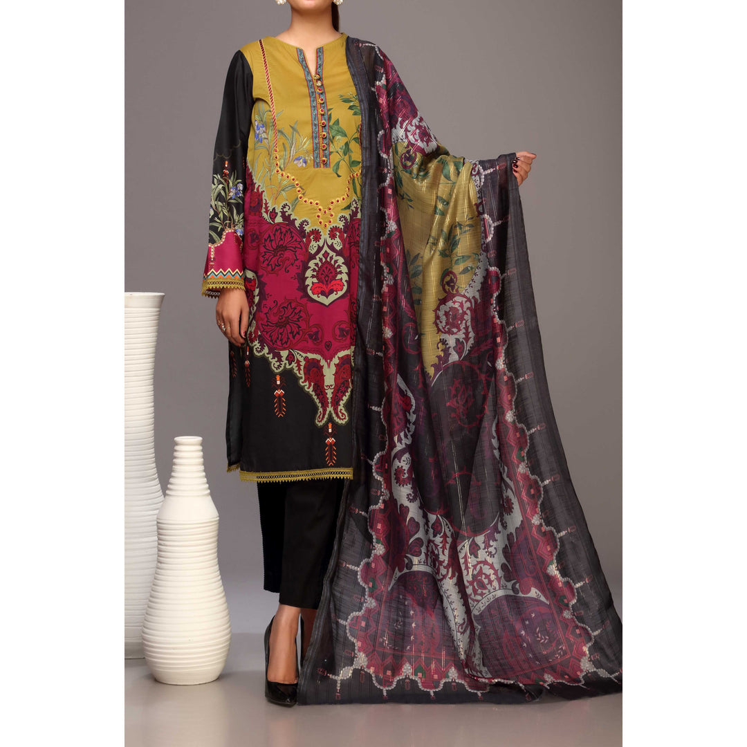 3PC- Digital Printed Lawn Suit PS2207