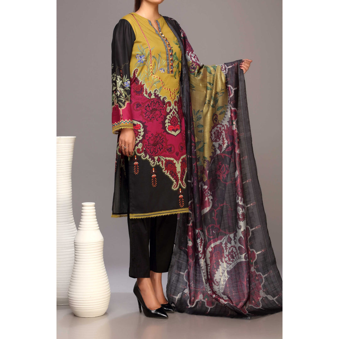 3PC- Digital Printed Lawn Suit PS2207