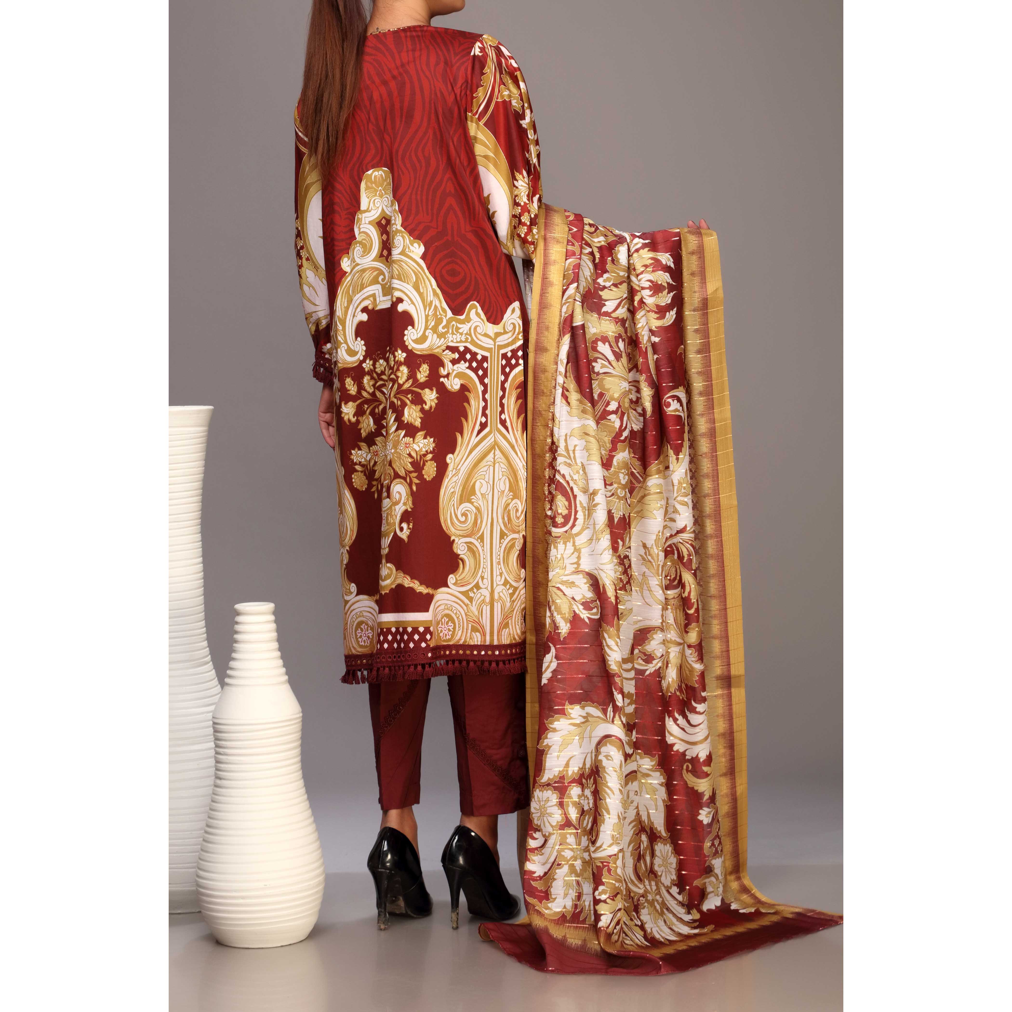 2PC- Unstitched Digital Printed Lawn Shirt With Dupatta PS2410