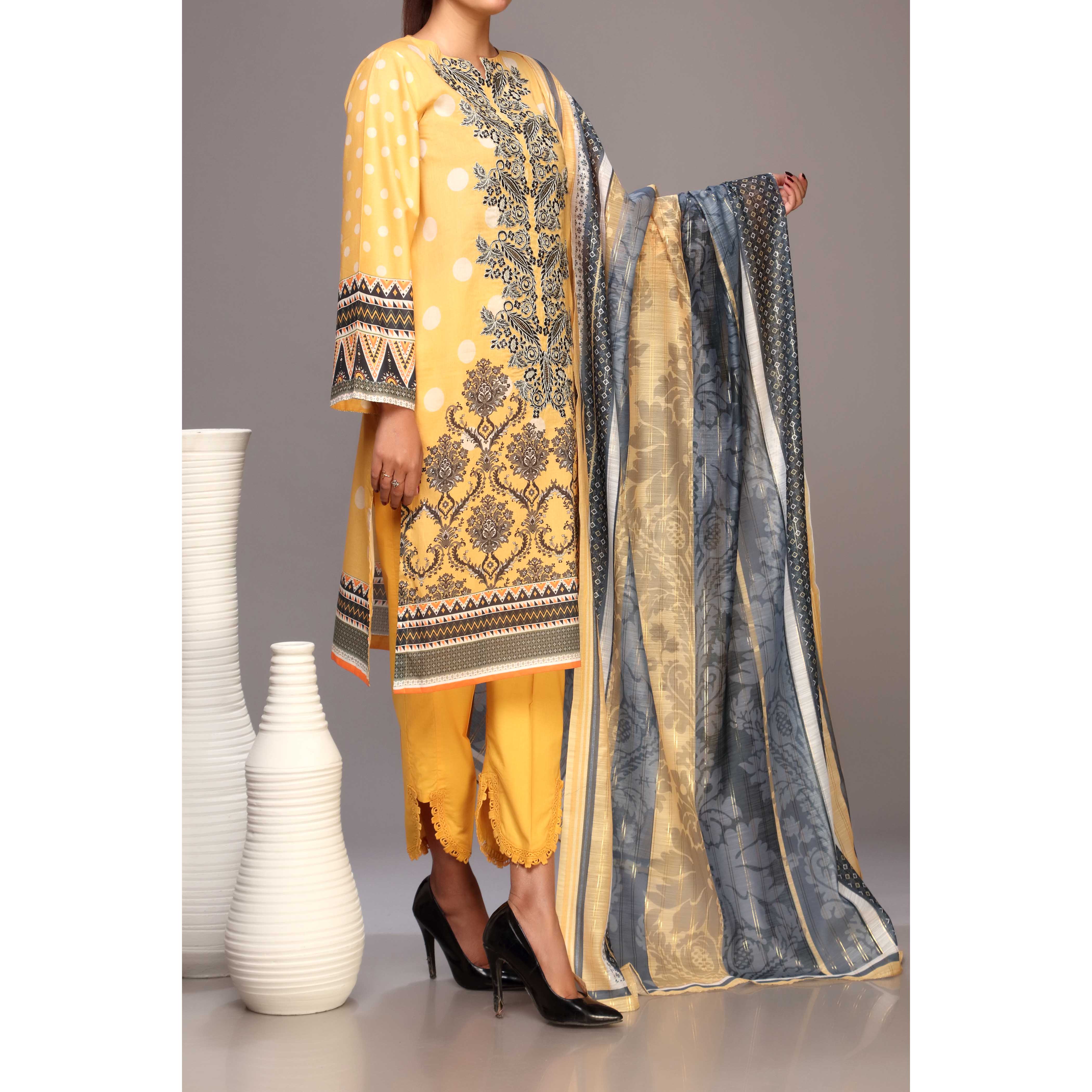 2PC- Unstitched Digital Printed Lawn Shirt With Dupatta PS2416