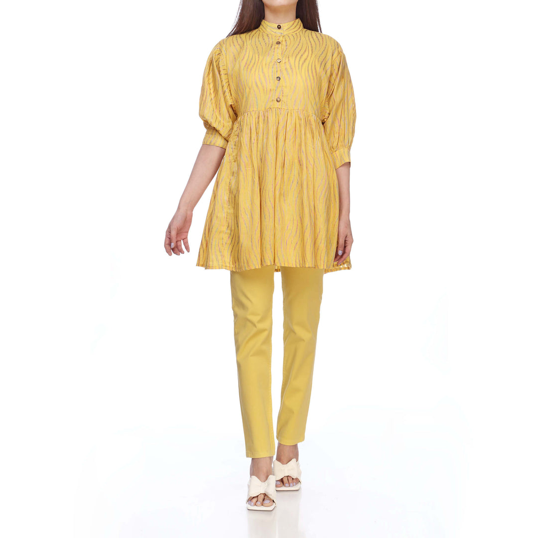 Yellow Color Jacquard Shirt PS2282