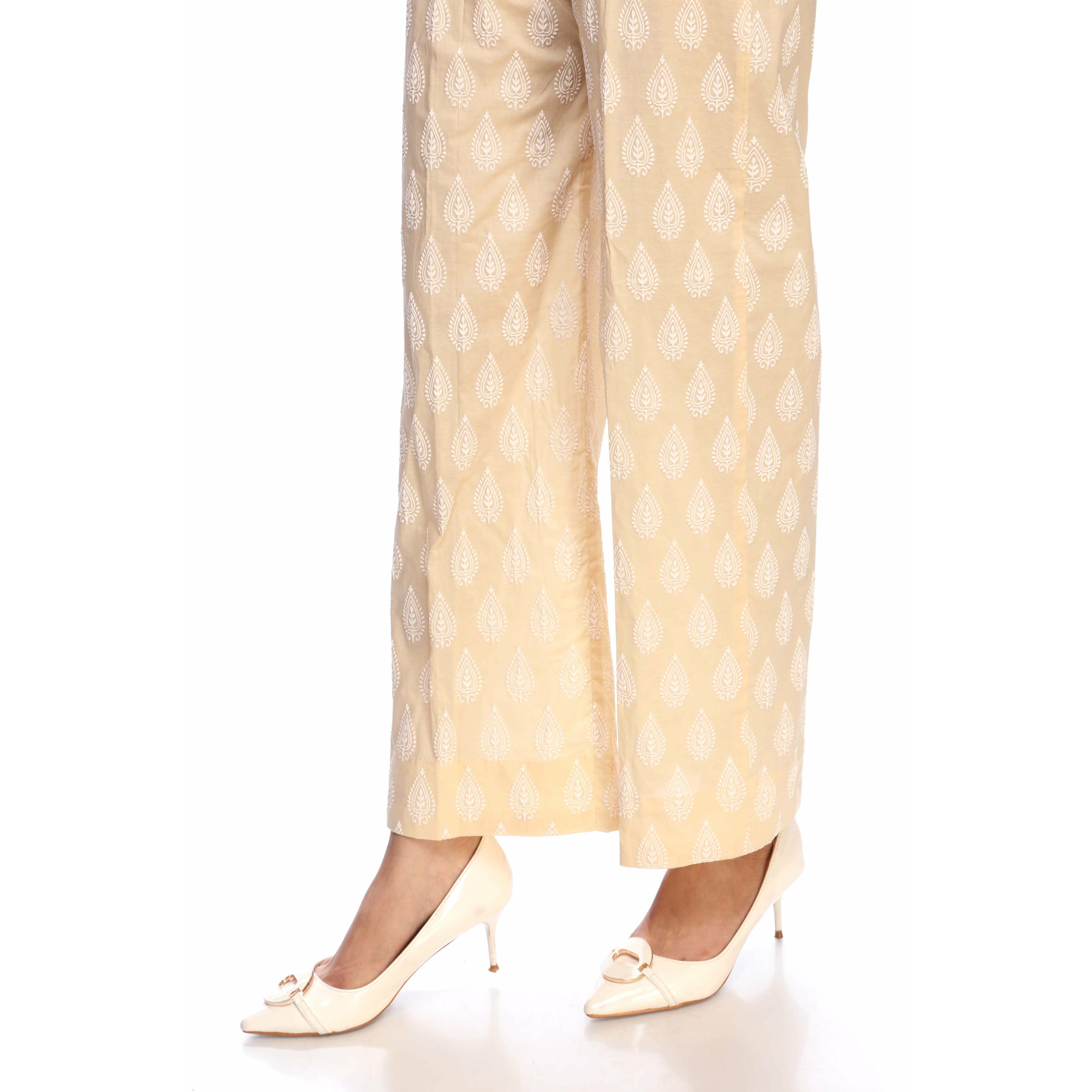 Beige Color Straight Fit Cambric Trouser PS2526