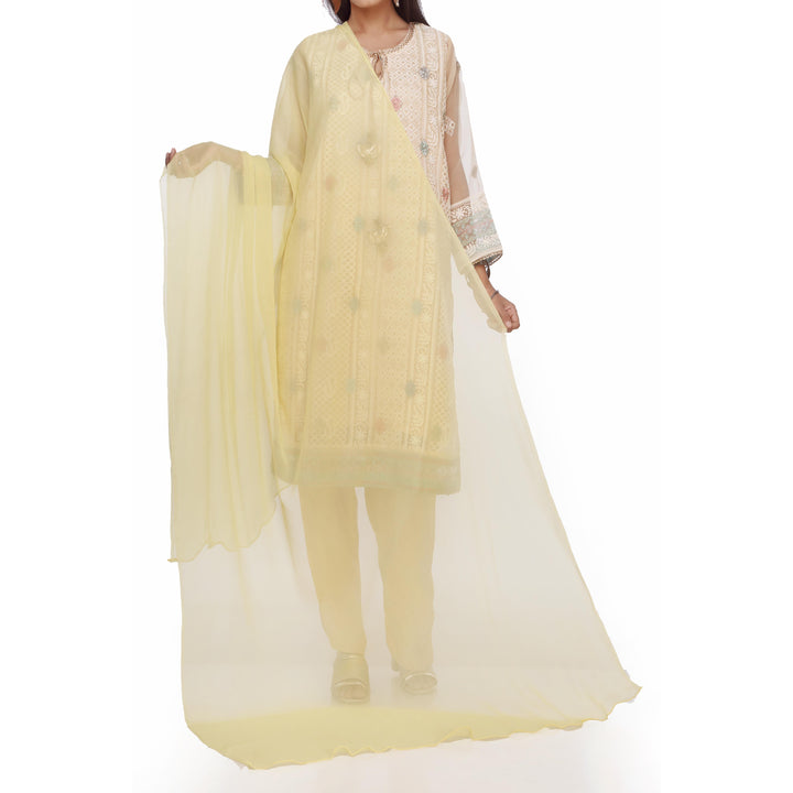 Yellow Plain Dyed Chiffon Dupatta PS2702