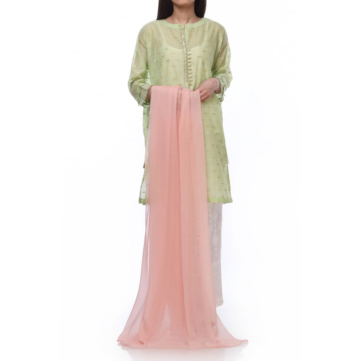 Pink Color Plain Dyed Chiffon Dupatta PS2702