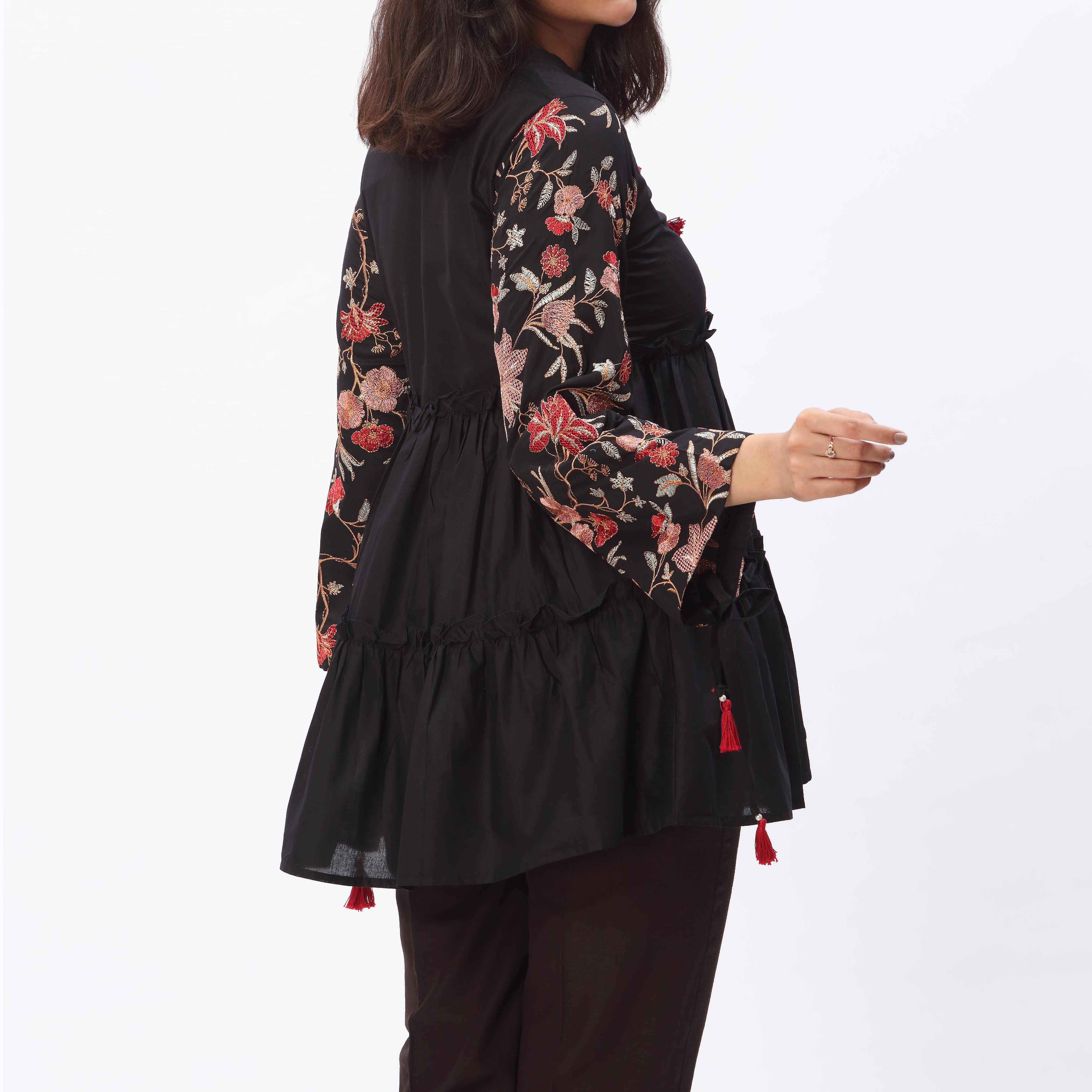 1PC- Embellished Cambric Shirt PS3348