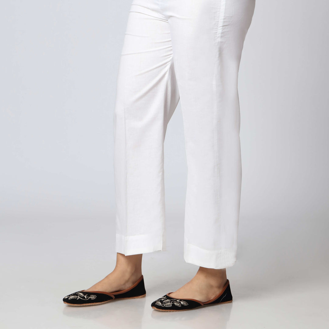 White Cambric Plain Slim Fit Trouser PS3510