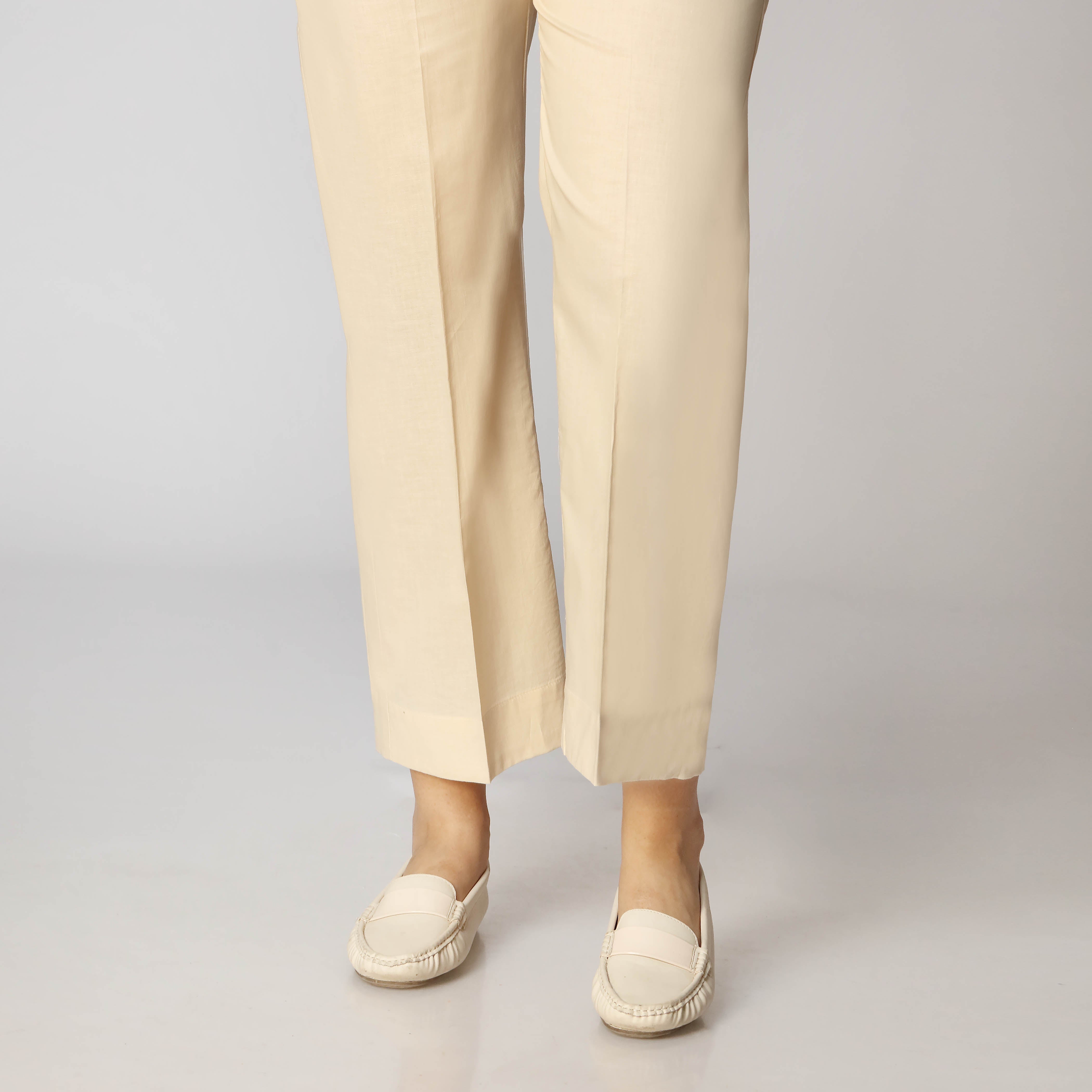 Beige Cambric Straight Fit Trouser PS3510