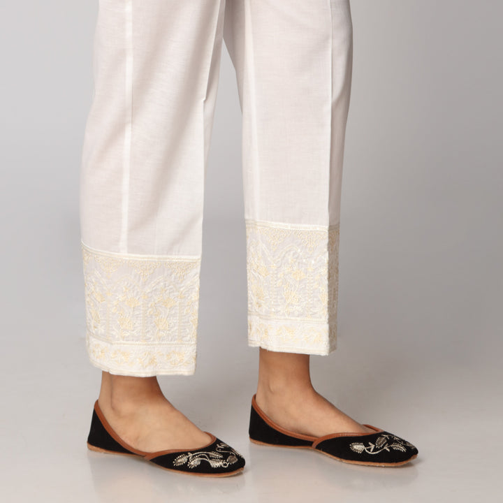 White Cambric Straight Fit Trouser PS3535