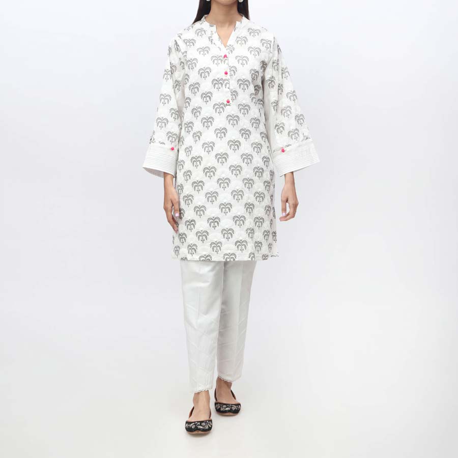 1PC- Puff & Paste Printed Cambric Shirt PS4005