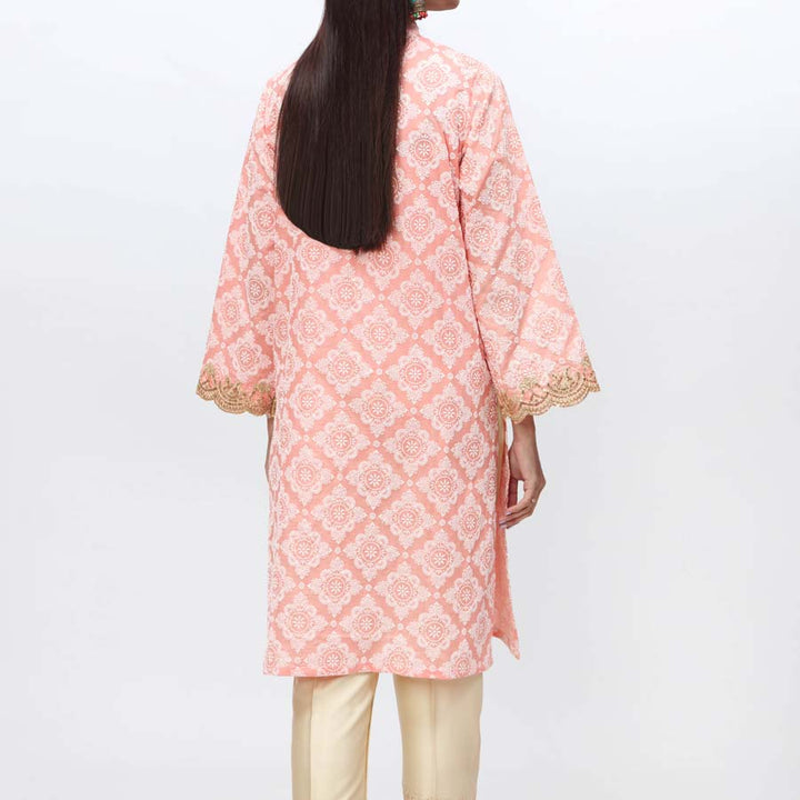 1PC- Embroidered & Puff Printed Cambric Shirt PS4011