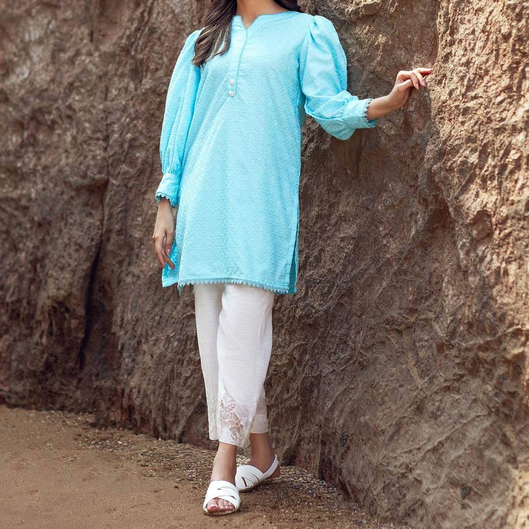 1PC-Embroidered Chikankari shirt PS4077