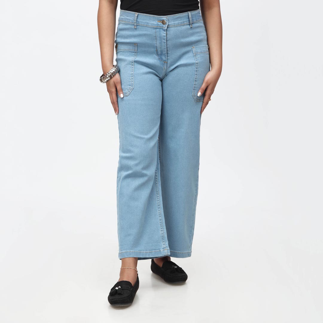 Sky Blue Side Pocket Denim Pant PS4528