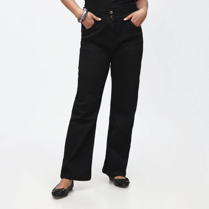 Black Mom Fit Denim Pant PS4529