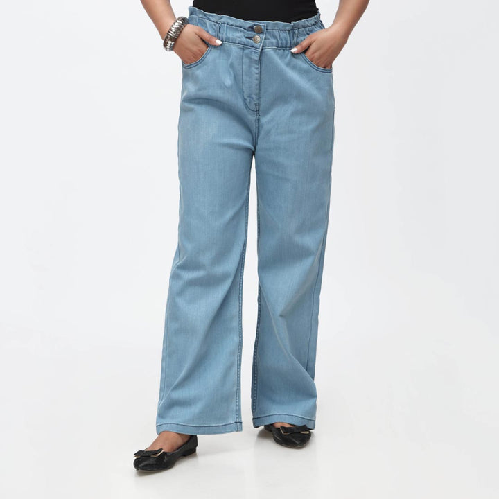 Sky Blue Mom Fit Denim Pant PS4529