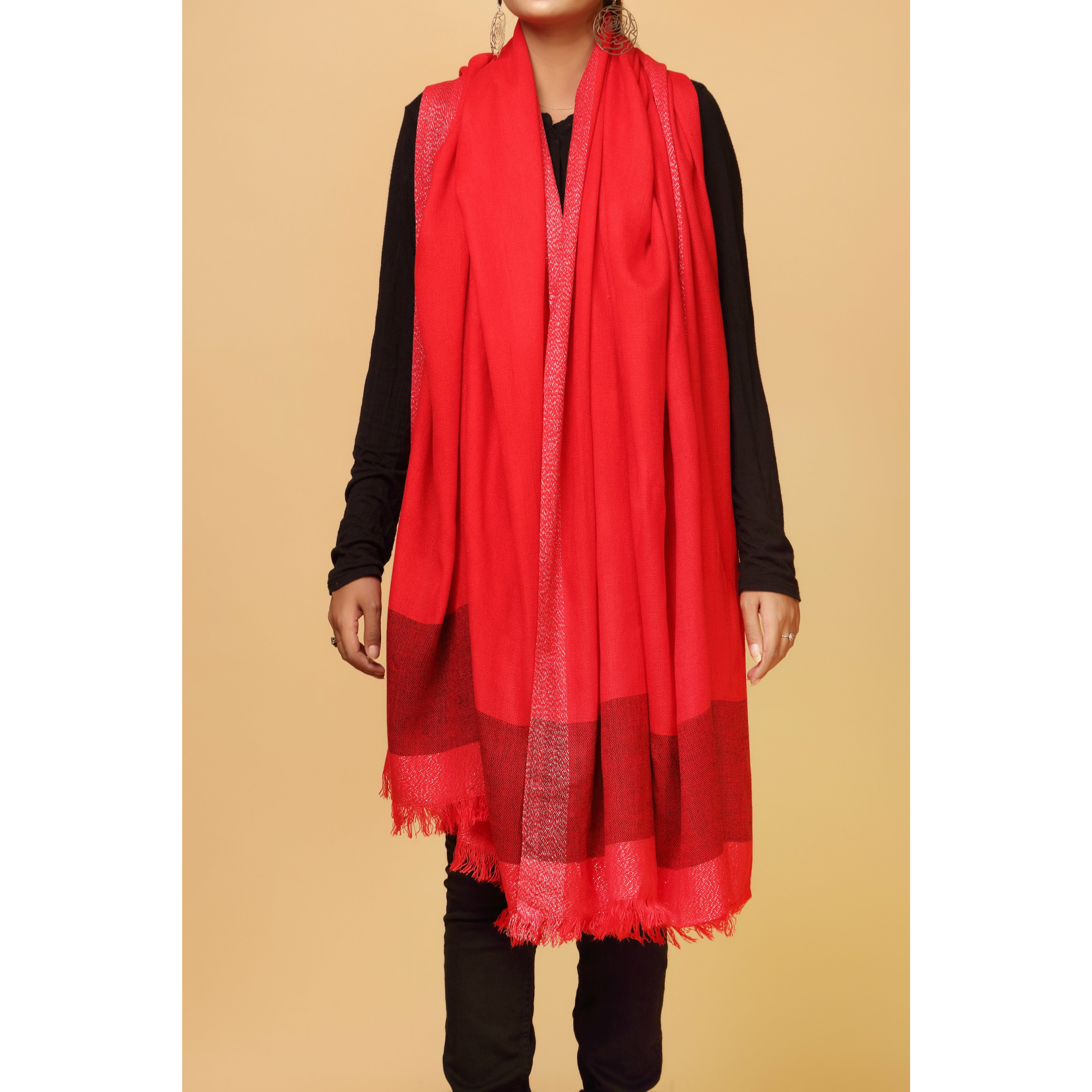 Red Color Shawl PW1720