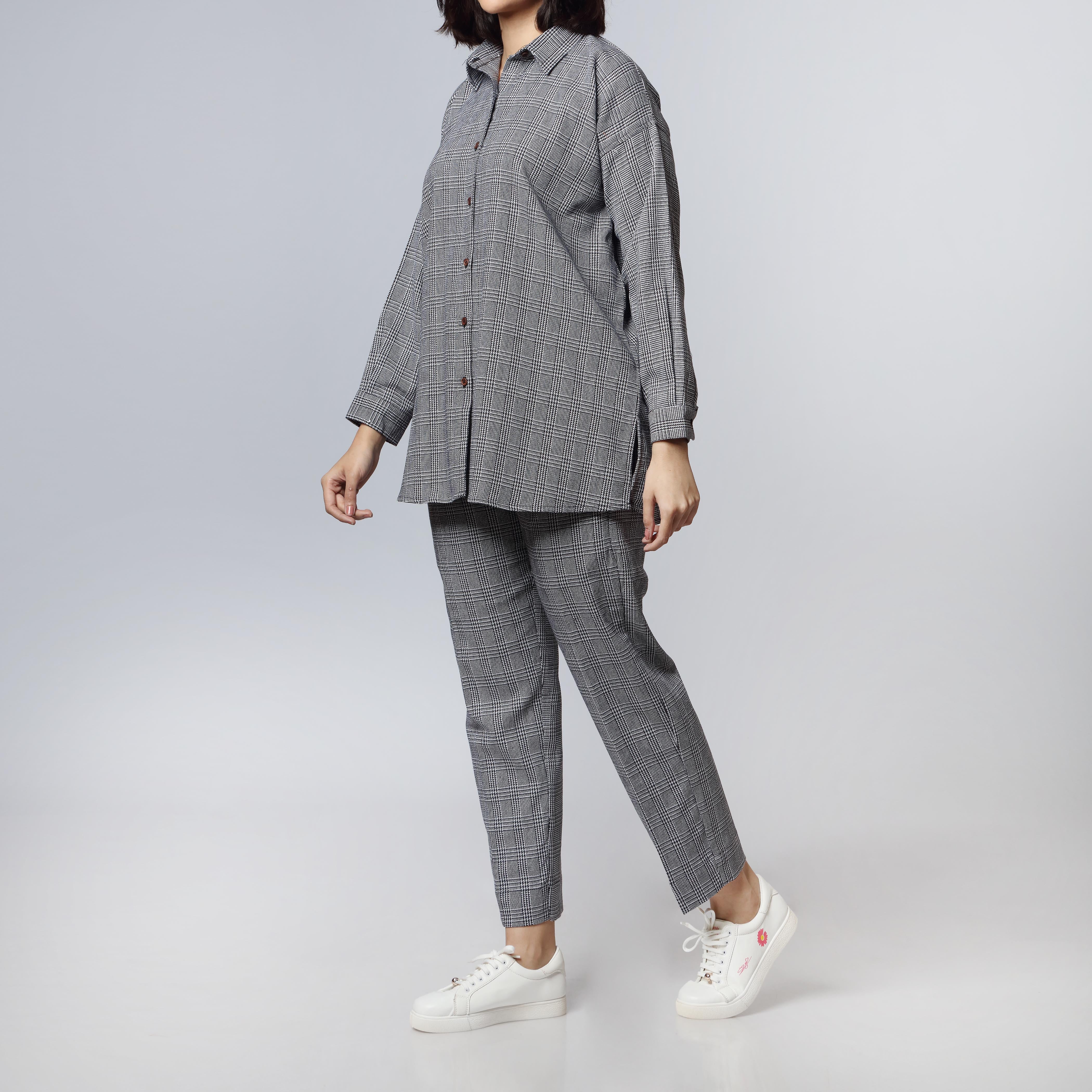2PC- Flannel Checkered Shirt & Trousers PW2336