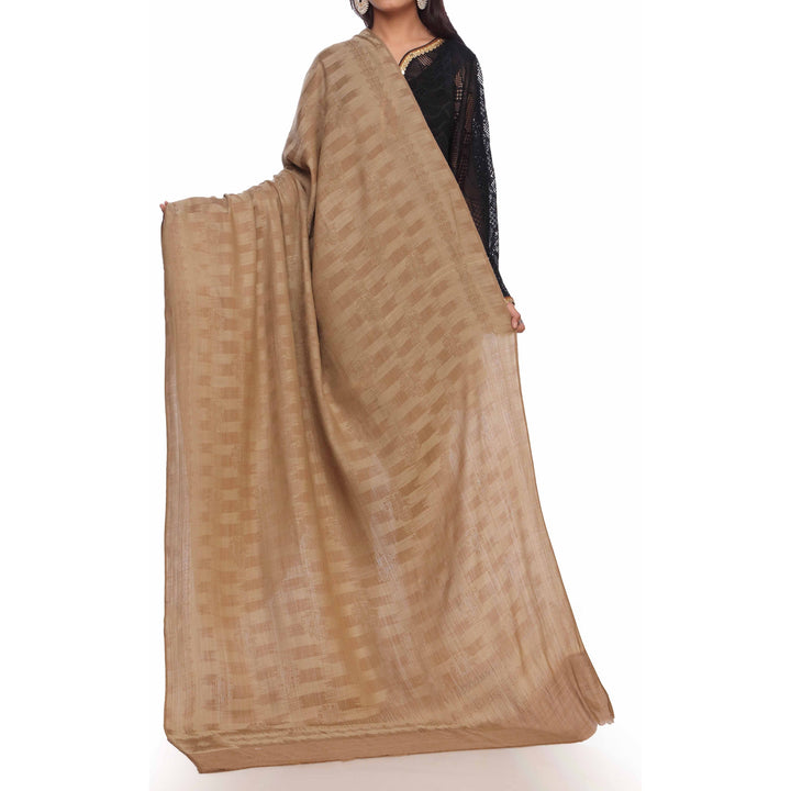 Brown Jacquard Shawl PW2715