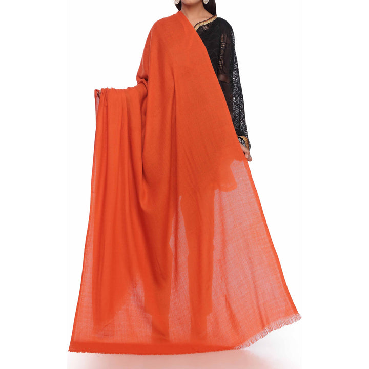 Orange Softer Plain Pashmina Shawl PW2757