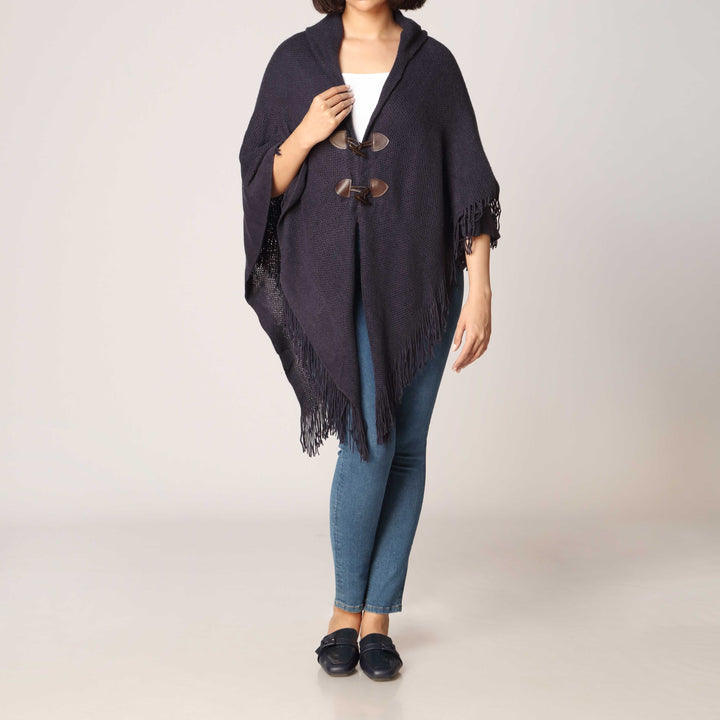 Navy Cape Shawl PW2809