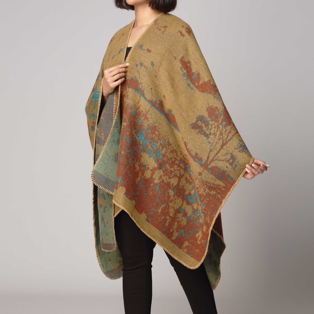 Khaki Cape Shawl PW2813