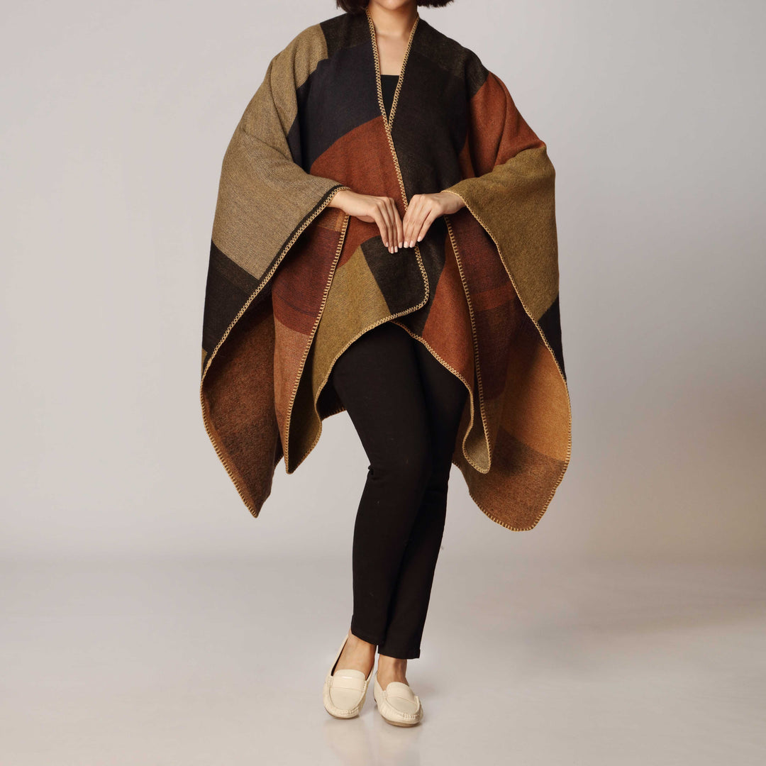 Khaki Cape Shawl PW2815