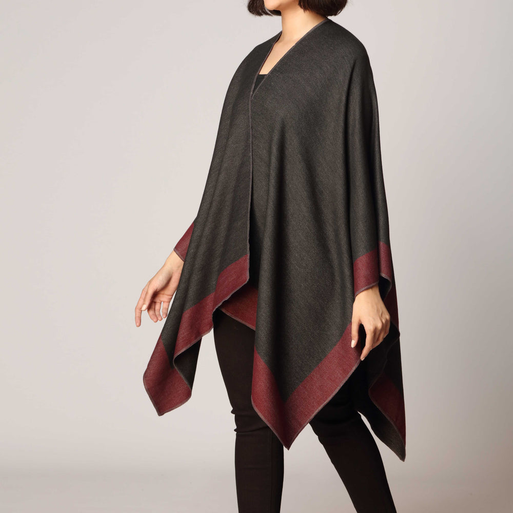 Maroon Cape Shawl PW2821