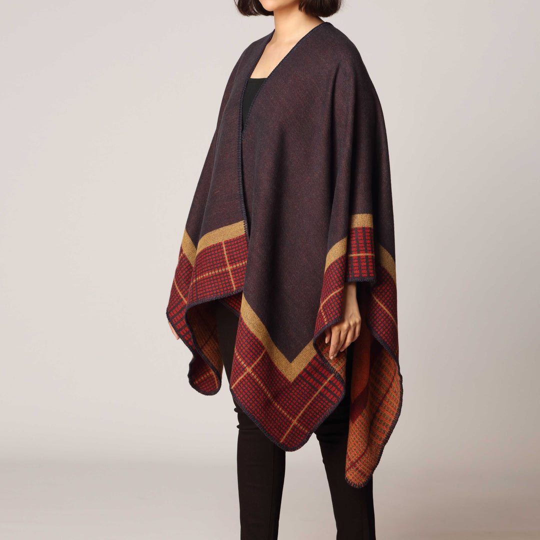 Burgndy Cape Shawl PW2822