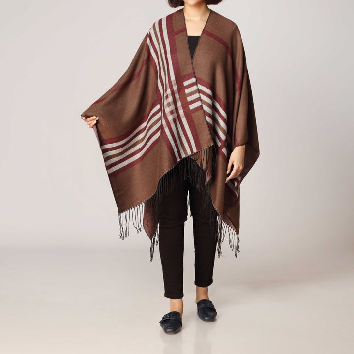 Coffee Cape Shawl PW2823