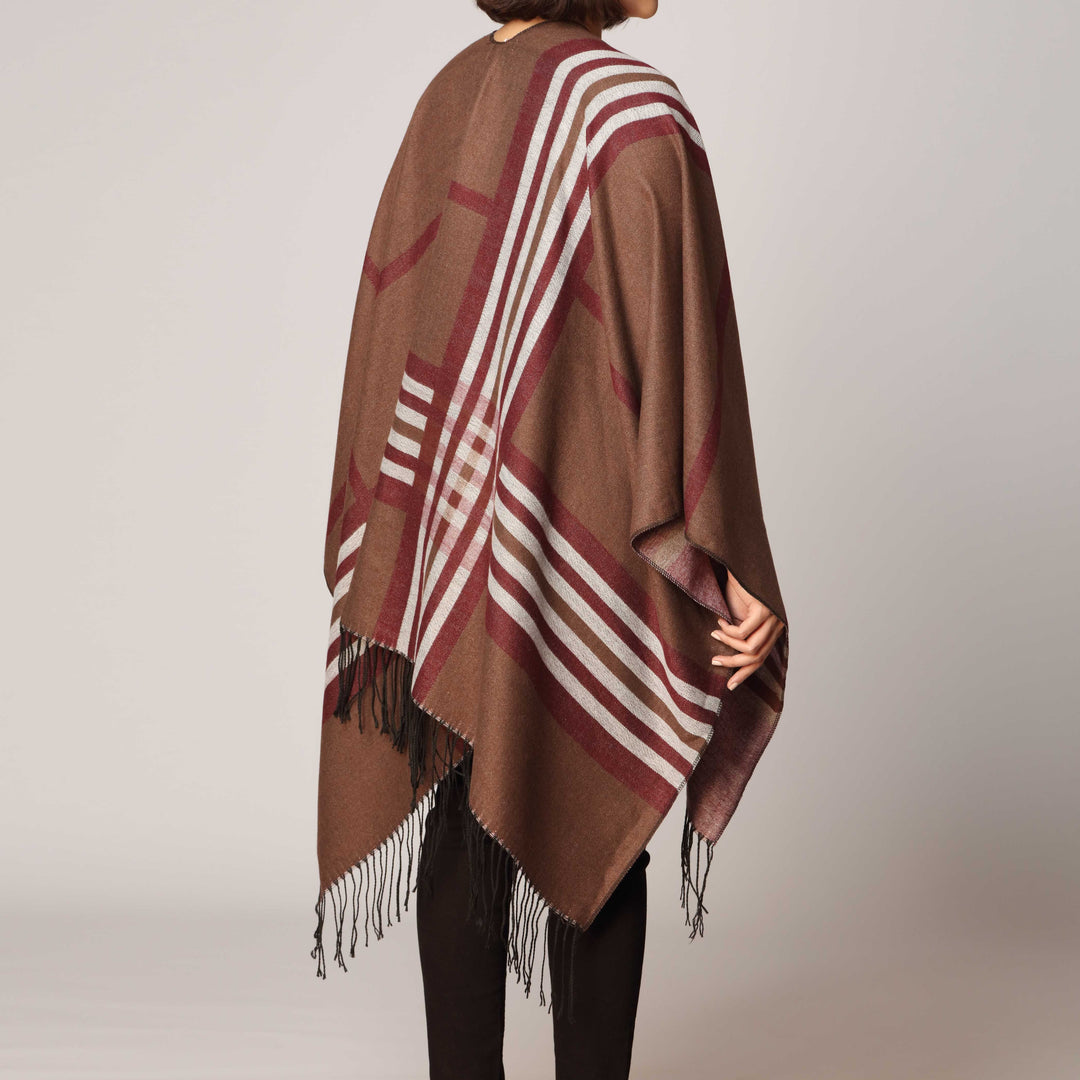 Coffee Cape Shawl PW2823