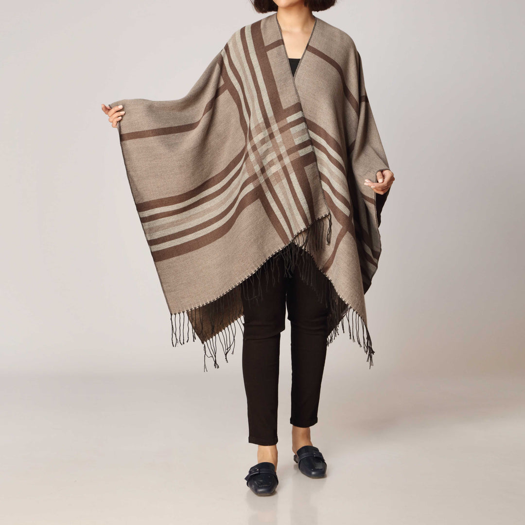 Khaki Cape Shawl PW2823