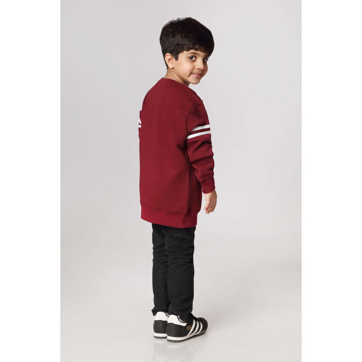 Boys Burgndy Fleece Sweat Shirt PW2843